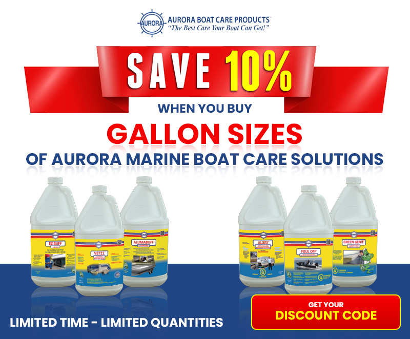 Save 10% on Gallon Sizes of Aurora Marine Boat Car Solutions